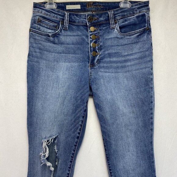 KUT from the Kloth Carlo Ankle Skinny Button Fly Jeans Women 10 Mid-Rise Stretch - Picture 12 of 16